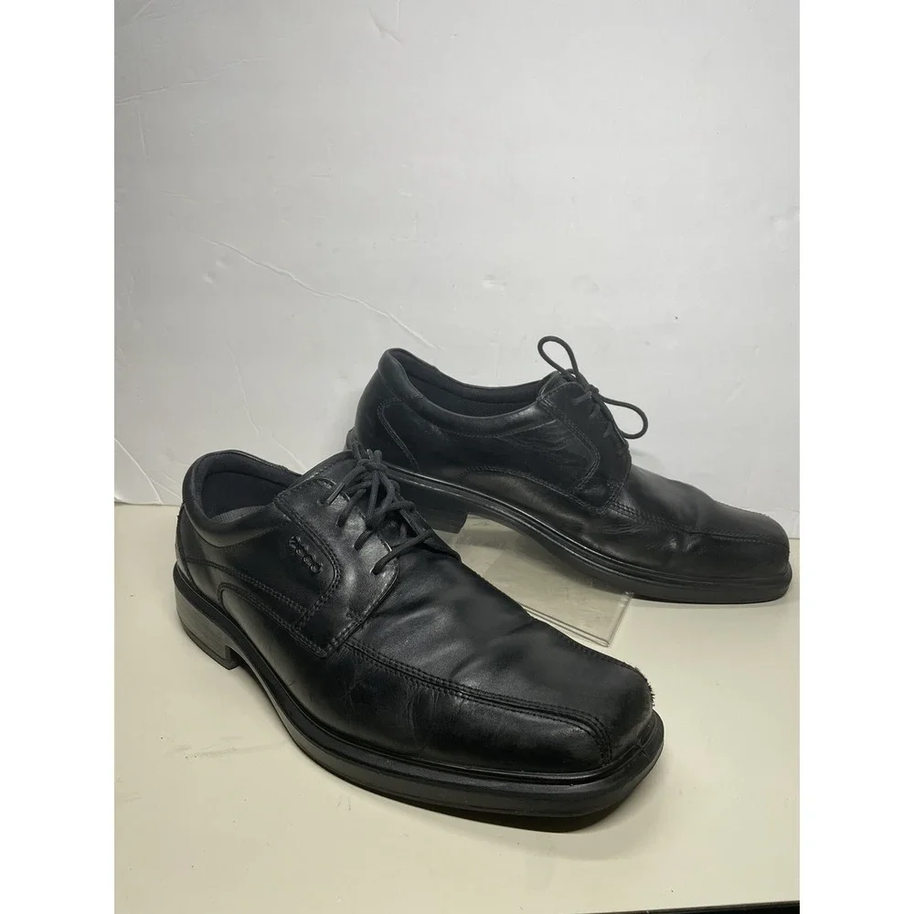 ECCO Men's Dress Shoes Size EU 47 US 13 Leather Black lace up
